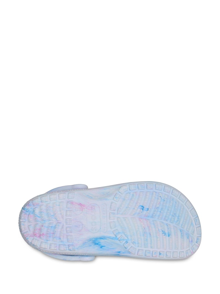 Crocs Blue Adult Classic Marbled Clogs - Image 6 of 6