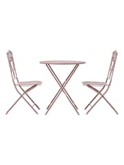 Gallery Home Pink Brighton Garden 2 Seater Bistro Set - Image 6 of 6