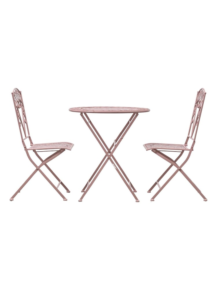 Gallery Home Pink Brighton Garden 2 Seater Bistro Set - Image 6 of 6 Gallery Home Pink Brighton Garden 2 Seater Bistro Set - Image 6 of 6