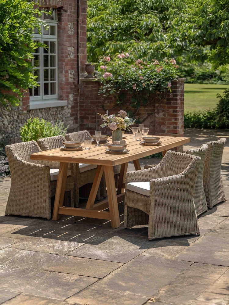 Gallery Home Natural Cheltenham Rectangle Garden Dining Table - Image 1 of 5 Gallery Home Natural Cheltenham Rectangle Garden Dining Table - Image 1 of 5