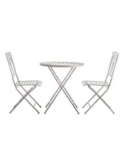 Gallery Home White Brentwood Outdoor Bistro Set Gatehouse - Image 4 of 4
