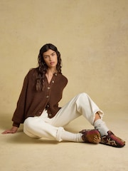 Joules Chocolate Brown Soft Handle Cardigan - Image 4 of 7
