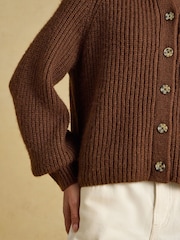 Joules Chocolate Brown Soft Handle Cardigan - Image 5 of 7