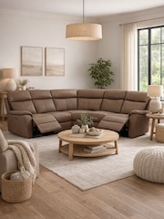 Aspire Furniture Tan Kingsmere Corner Power Recliner Sofa - Image 1 of 6