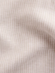 Beige Regular Fit Signature Linen Long Sleeve Smart Shirt - Image 2 of 3