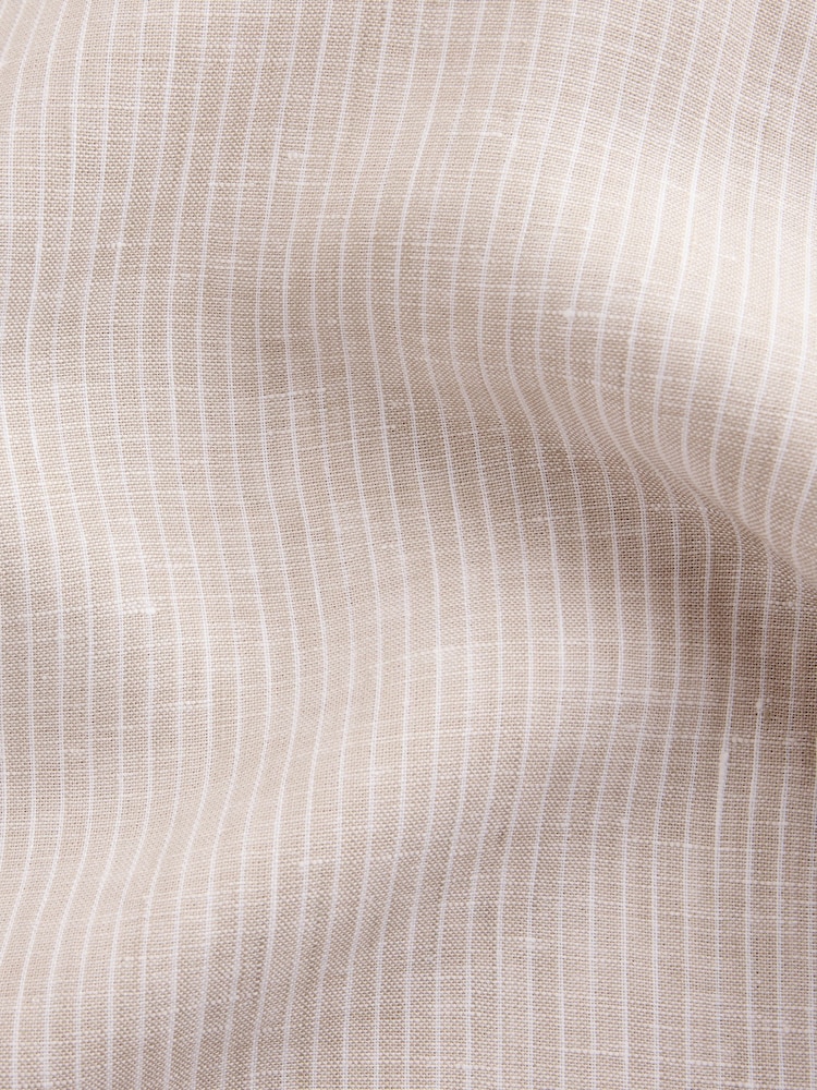 Beige Regular Fit Signature Linen Long Sleeve Smart Shirt - Image 2 of 3 Beige Regular Fit Signature Linen Long Sleeve Smart Shirt - Image 2 of 3