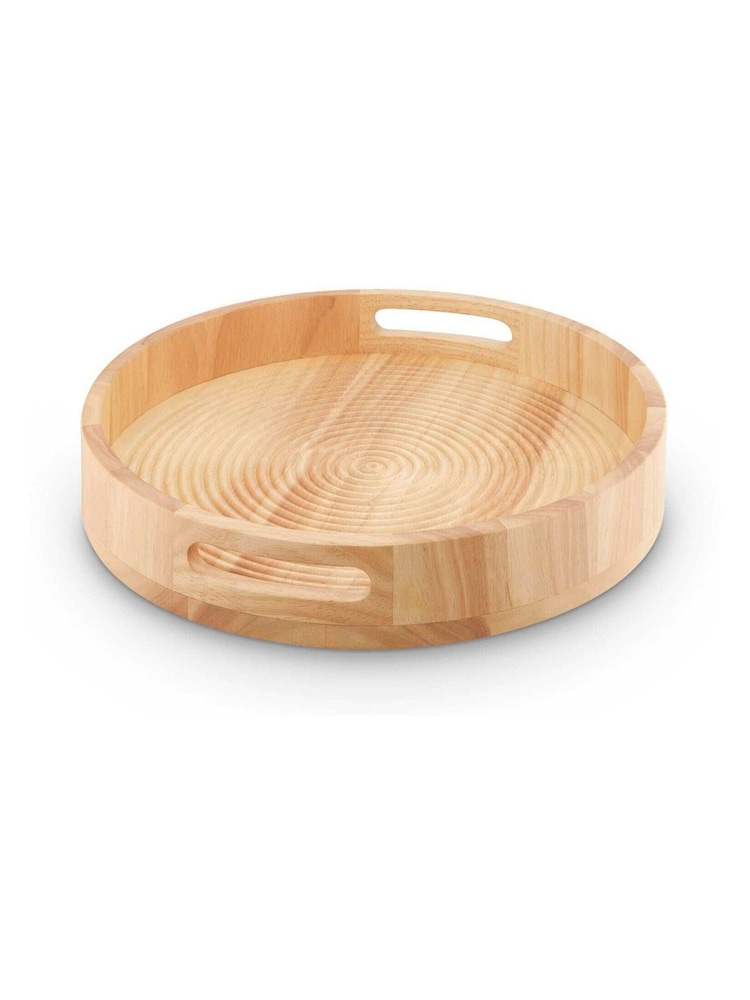 Sur La Table Natural Wood Large Round Serving Tray - Image 1 of 5