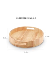 Sur La Table Natural Wood Large Round Serving Tray - Image 3 of 5