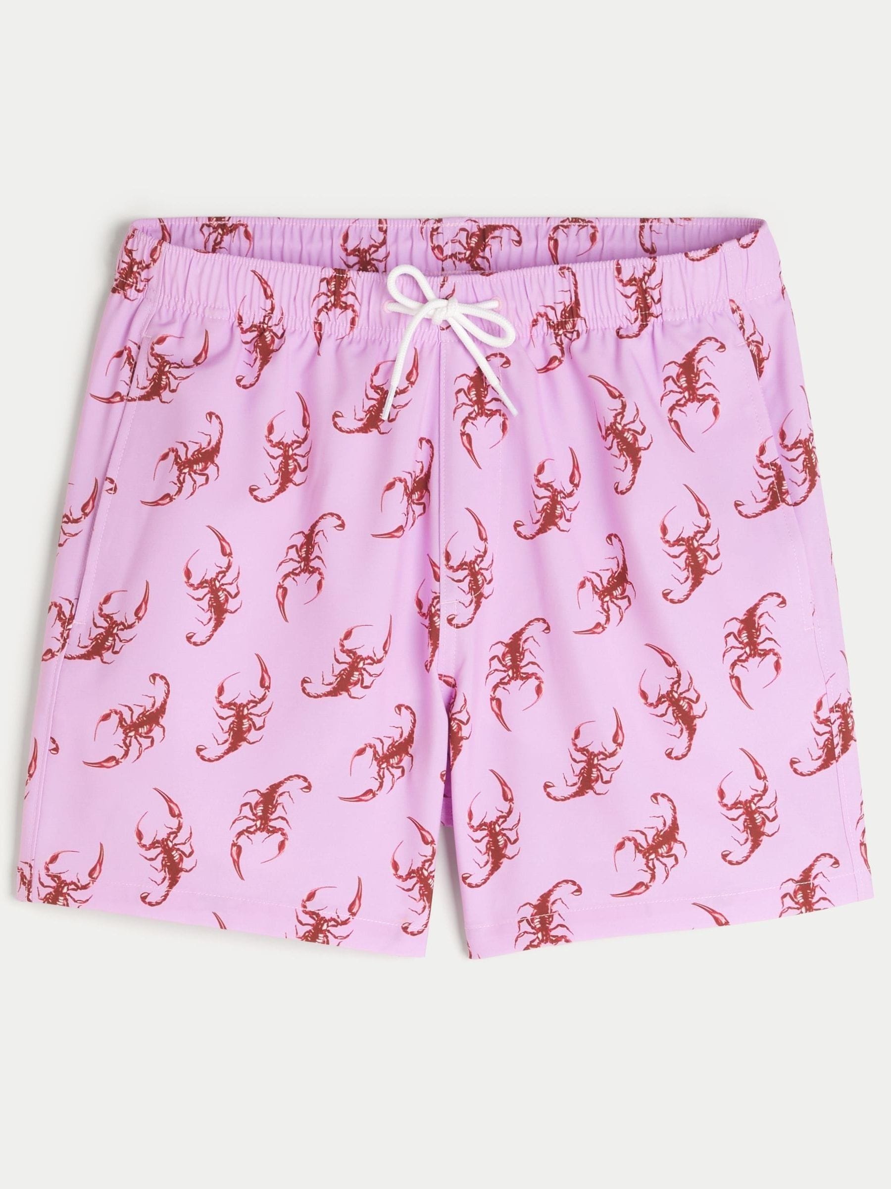 Buy Hollister Pink Scorpion Print 5.5 Inch Swim Shorts from Next USA