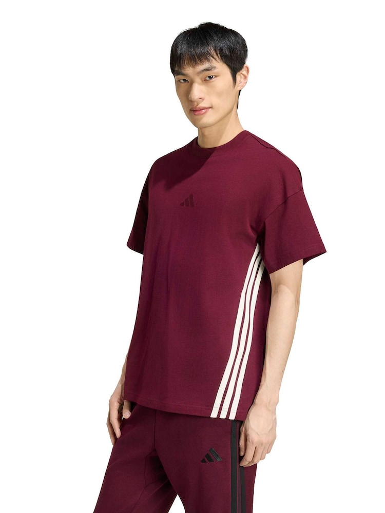 adidas Red Adidas Kit 3-Stripes Loose T-Shirt - Image 1 of 6 adidas Red Adidas Kit 3-Stripes Loose T-Shirt - Image 1 of 6