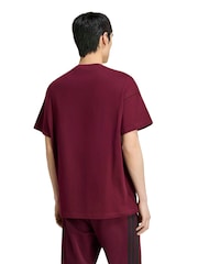 adidas Red Adidas Kit 3-Stripes Loose T-Shirt - Image 2 of 6