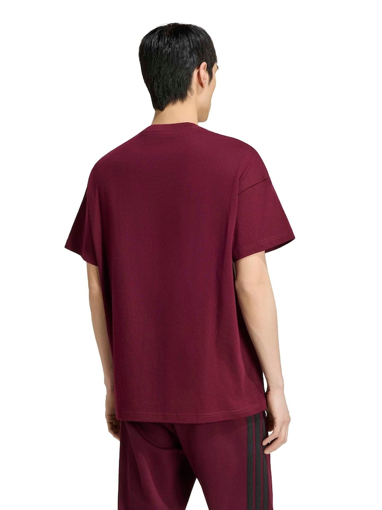 adidas Red Adidas Kit 3-Stripes Loose T-Shirt - Image 2 of 6 adidas Red Adidas Kit 3-Stripes Loose T-Shirt - Image 2 of 6