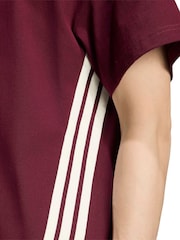 adidas Red Adidas Kit 3-Stripes Loose T-Shirt - Image 4 of 6