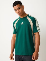 adidas Green Seasonal Essentials Colorblock T-Shirt - Image 1 of 5