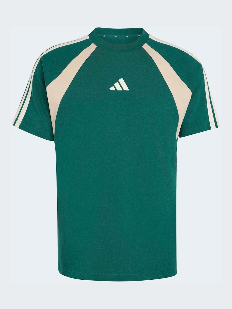adidas Green Seasonal Essentials Colorblock T-Shirt - Image 5 of 5