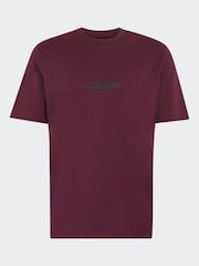 adidas Burgundy Essentials Linear Single Jersey T-Shirt - Image 1 of 1
