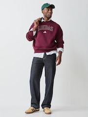 adidas Burgundy Seasonal Essentials Collegiate Fleece Crew Sweatshirt - Image 2 of 4