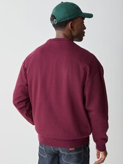 adidas Burgundy Seasonal Essentials Collegiate Fleece Crew Sweatshirt - Image 4 of 4