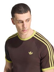 adidas Originals Brown 3-Stripes T-Shirt - Image 4 of 6