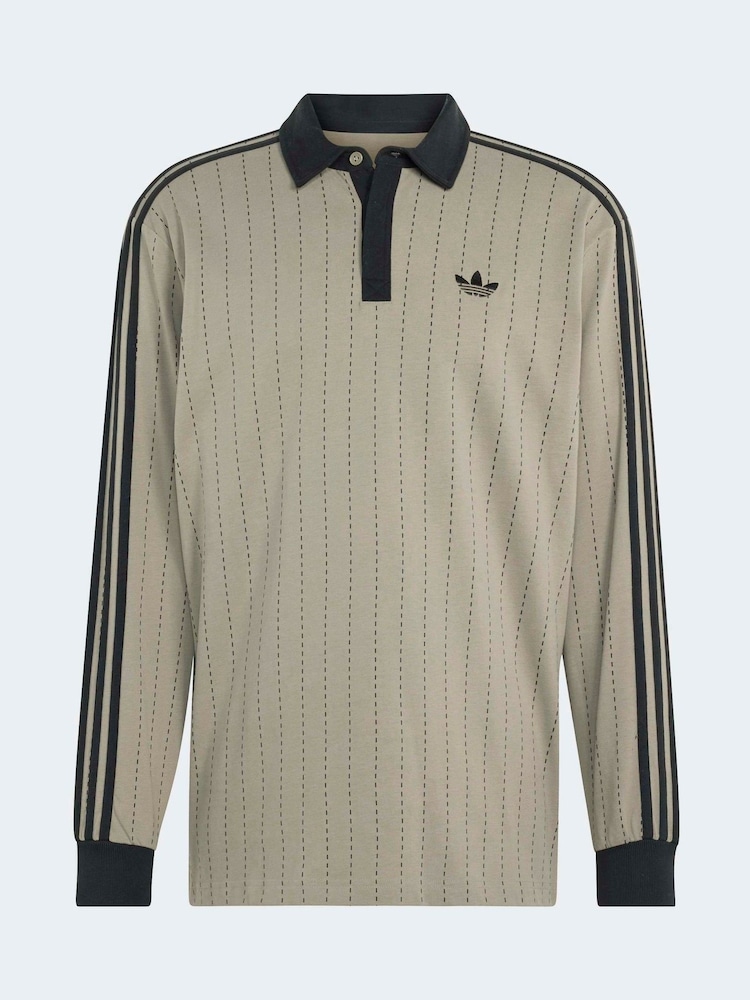 adidas Originals Pinstripes långärmad pikétröja - Bild 6 av 6