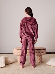 Berry Pink Bow Cosy Fleece Pyjamas (3-16yrs) - Image 4 of 8