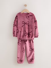 Berry Pink Bow Cosy Fleece Pyjamas (3-16yrs) - Image 5 of 8