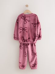 Berry Pink Bow Cosy Fleece Pyjamas (3-16yrs) - Image 6 of 8
