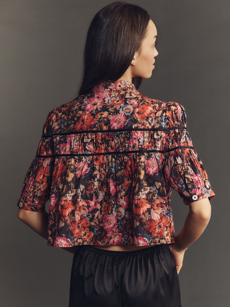 Anthropologie Maeve The Leandra Shirred Yoke Blouse - Image 2 of 3