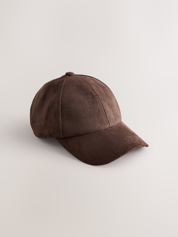 Chocolate Brown Suede Cap - Image 1 of 3