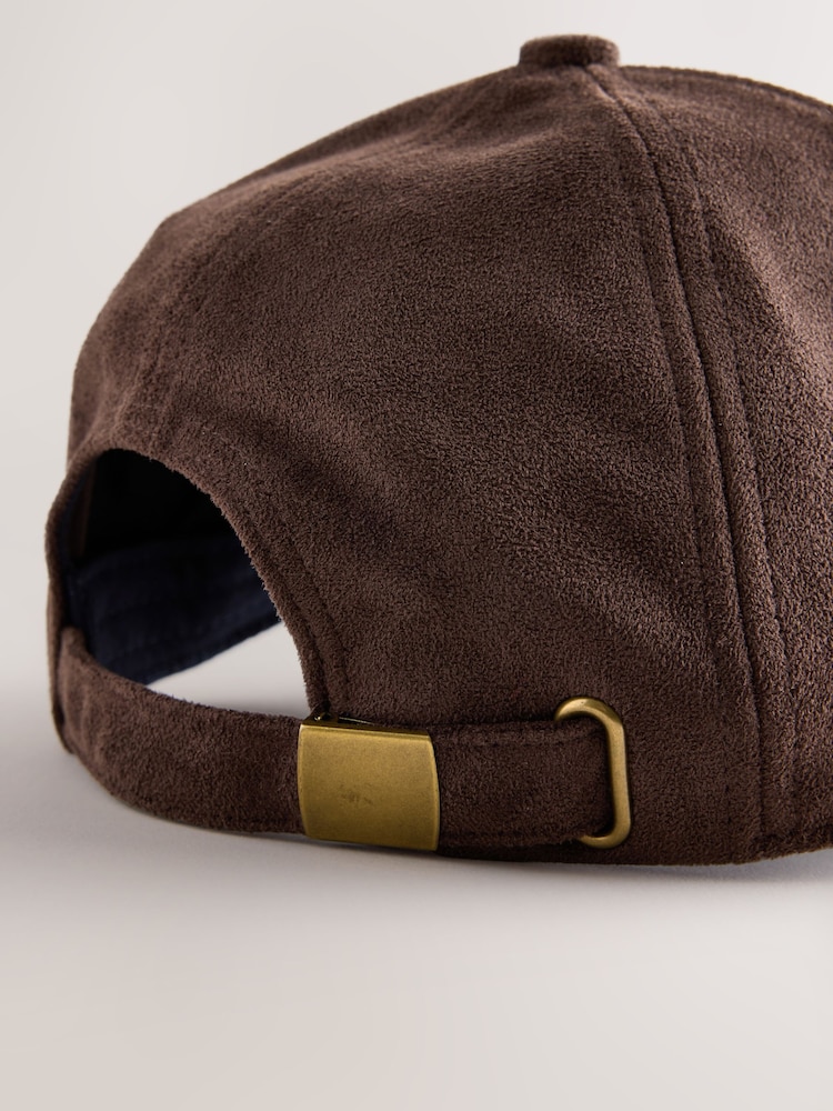 Chocolate Brown Suede Cap - Image 2 of 3
