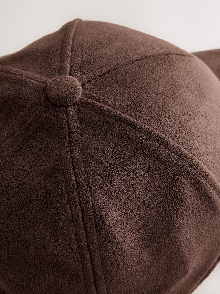 Chocolate Brown Suede Cap - Image 3 of 3