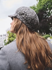 Monochrome Herringbone Baker Boy Cap - Image 3 of 6
