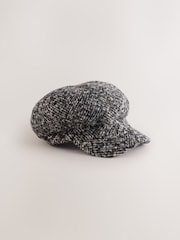 Monochrome Herringbone Baker Boy Cap - Image 4 of 6