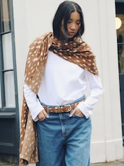Brown Deer Print Lightweight Scarf - Image 2 of 7