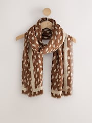 Brown Deer Print Lightweight Scarf - Image 5 of 7