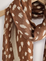 Brown Deer Print Lightweight Scarf - Image 6 of 7