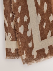 Brown Deer Print Lightweight Scarf - Image 7 of 7