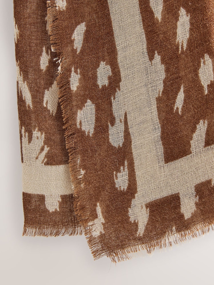 Brown Deer Print Lightweight Scarf - Image 7 of 7 Brown Deer Print Lightweight Scarf - Image 7 of 7