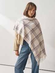 Grey/Blue Check Midweight Scarf - Image 3 of 8