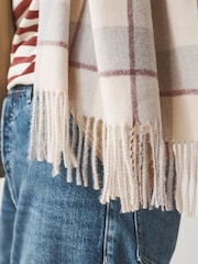 Grey/Blue Check Midweight Scarf - Image 5 of 8