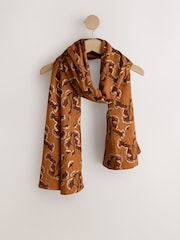 Ochre Floral Lightweight Scarf - Image 5 of 7