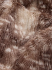 Brown/White Deer Fur Gilet Cover-Up - Image 6 of 7