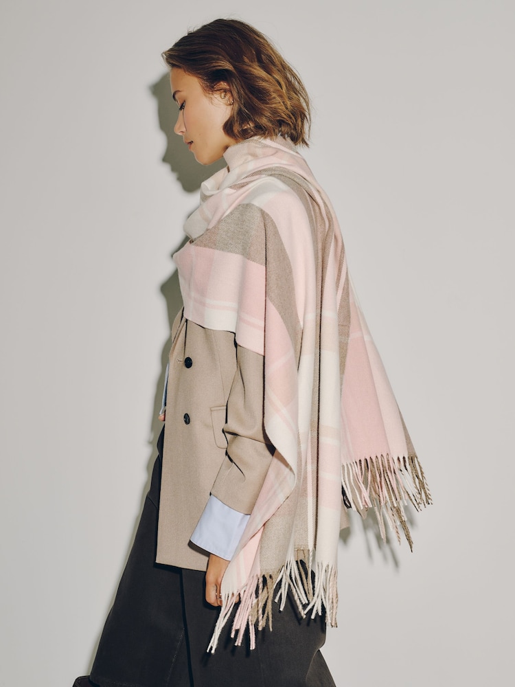 Çəhrayı Çek - Ortaçəkili Scarf - 5şəkildən 5 şəkil