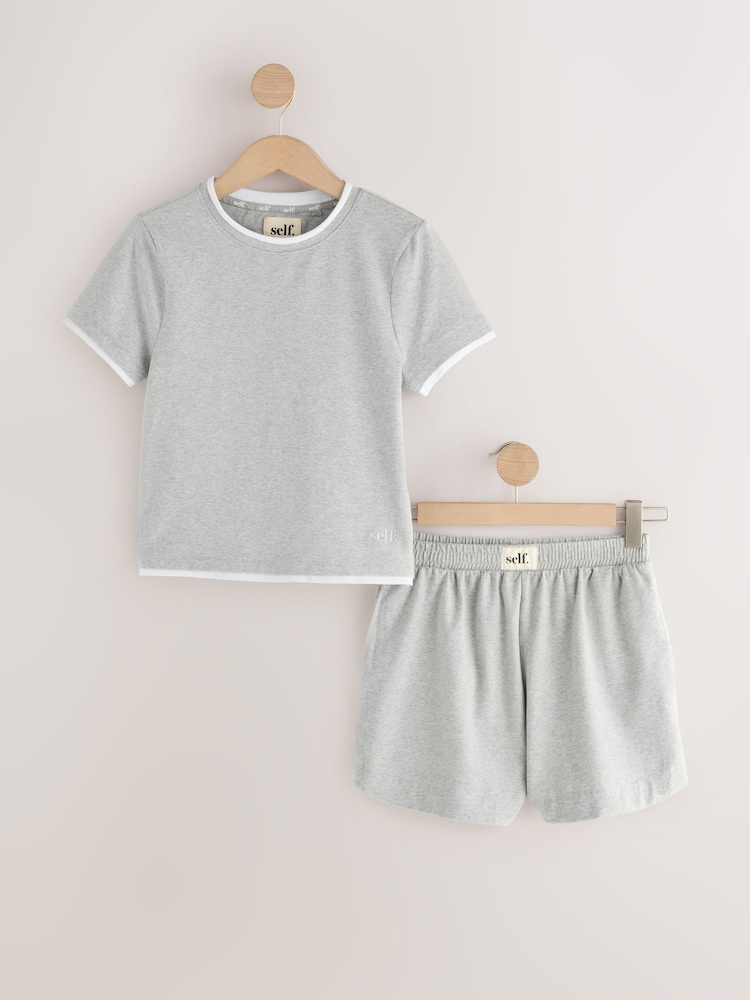 self. Grey Short Sleeve Layered Pyjamas - Image 6 of 6