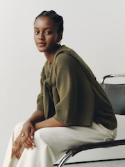 Olive Green Sailor Collar Knitted Cover-Up - Image 2 of 8