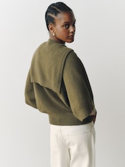 Olive Green Sailor Collar Knitted Cover-Up - Image 3 of 8