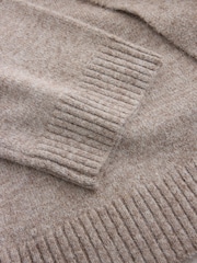 Oatmeal Scarf Detail Knitted Cover Up Jackets - Image 6 of 7