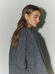 Charcoal Grey Scarf Detail Knitted Cover Up Jackets - Image 6 of 9