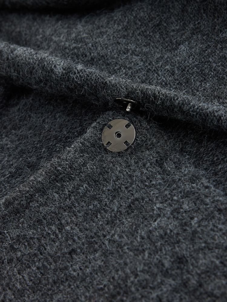 Charcoal Grey Scarf Detail Knitted Cover Up Jackets - Image 9 of 9 Charcoal Grey Scarf Detail Knitted Cover Up Jackets - Image 9 of 9