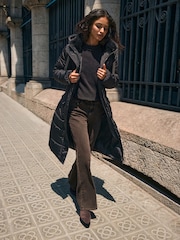 Friends Like These Black Premium Padded Belted Coat - Image 3 of 4